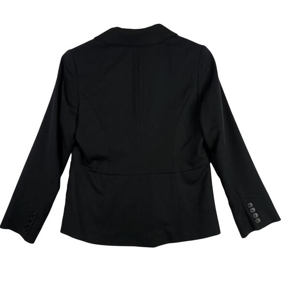 Pendleton 10 Petite Structured Hi Low Notched Collar Button Up Black Wool Blazer - Picture 2 of 13